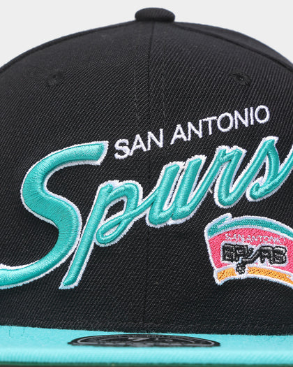 Mitchell & Ness San Antonio Spurs 'Team Script 2.0 Hardwood Classics' Fitted Black