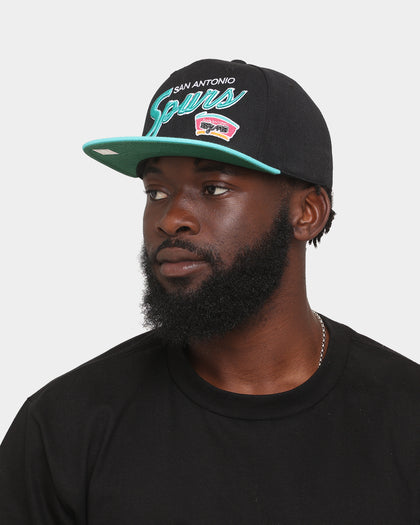 Mitchell & Ness San Antonio Spurs 'Team Script 2.0 Hardwood Classics' Fitted Black
