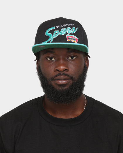 Mitchell & Ness San Antonio Spurs 'Team Script 2.0 Hardwood Classics' Fitted Black