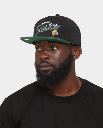Mitchell & Ness Seattle Supersonics 'Team Script 2.0 Hardwood Classics' Fitted Black