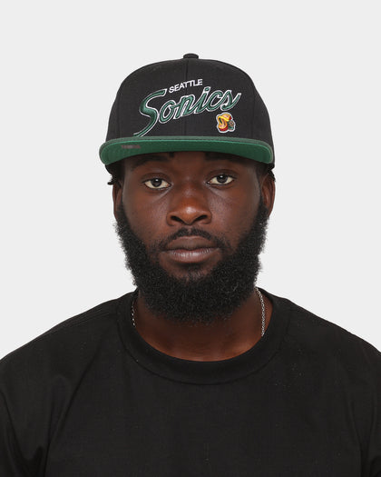 Mitchell & Ness Seattle Supersonics 'Team Script 2.0 Hardwood Classics' Fitted Black