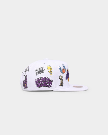 Mitchell & Ness Los Angeles Lakers 'Hand Drawn' Original Fit Snapback White