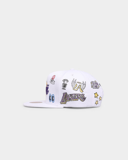 Mitchell & Ness Los Angeles Lakers 'Hand Drawn' Original Fit Snapback White