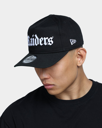 New Era Las Vegas Raiders Old English Script Old Golfer Snapback Black