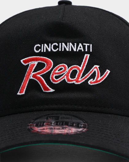 New Era Cincinnati Reds Coach Script Old Golfer Snapback Black
