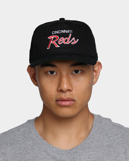 New Era Cincinnati Reds Coach Script Old Golfer Snapback Black