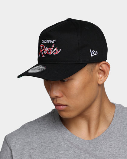 New Era Cincinnati Reds Coach Script Old Golfer Snapback Black