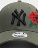 New Era Women's New York Yankees 'Rose Emblem' 9FORTY Strapback Olive/Black