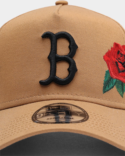 New Era Boston Red Sox 'Rose Emblem'  9FORTY A-Frame Snapback Wheat/Black