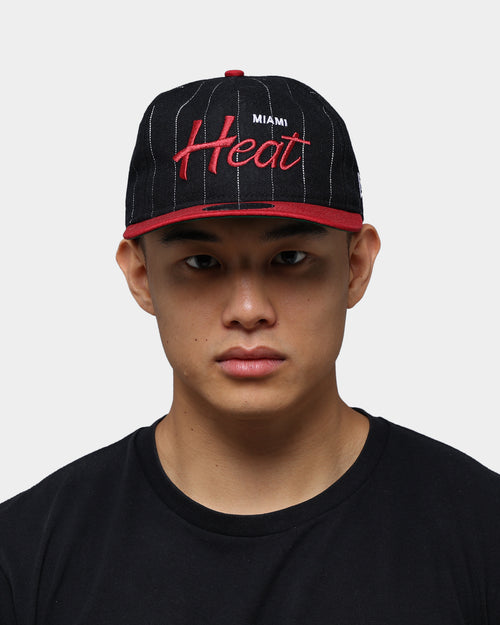 New Era Miami Heat Pinstripe 2 Tone Old Golfer Snapback Pinstripe