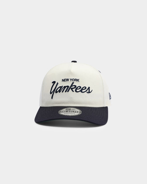 New Era New York Yankees Off White Script Old Golfer Snapback Off White