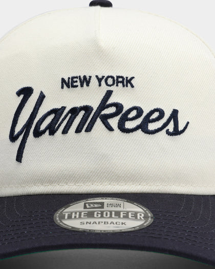 New Era New York Yankees Off White Script Old Golfer Snapback Off White