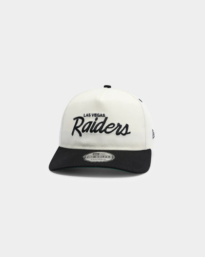 New Era Las Vegas Raiders Off White Script Old Golfer Snapback Off White