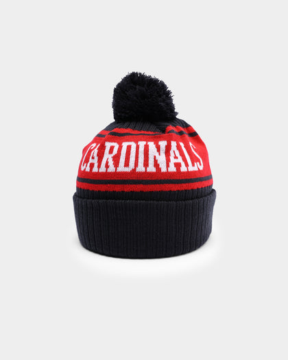New Era St. Louis Cardinals Team Stripe Script Pom Beanie Team