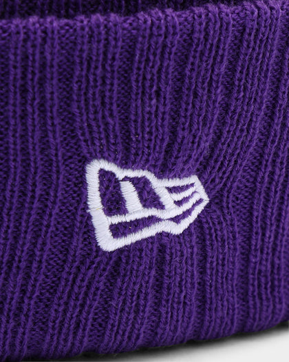 New Era Los Angeles Lakers Team Stripe Script Pom Beanie Team