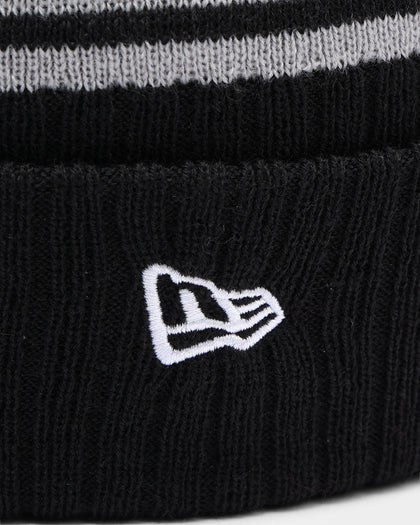 New Era Chicago White Sox Team Stripe Script Pom Beanie Team