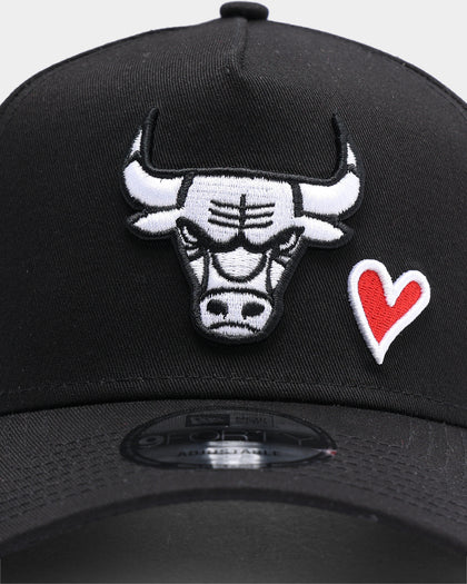 New Era Chicago Bulls Black I Heart 9FORTY A-Frame Snapback Black