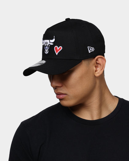 New Era Chicago Bulls Black I Heart 9FORTY A-Frame Snapback Black