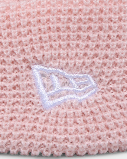 New Era Waffle Knit Thin Fisherman Beanie Sky Pink