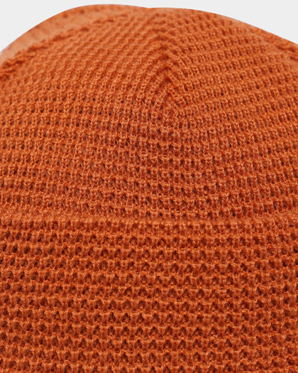 New Era Waffle Knit Thin Fisherman Beanie Burnt Orange