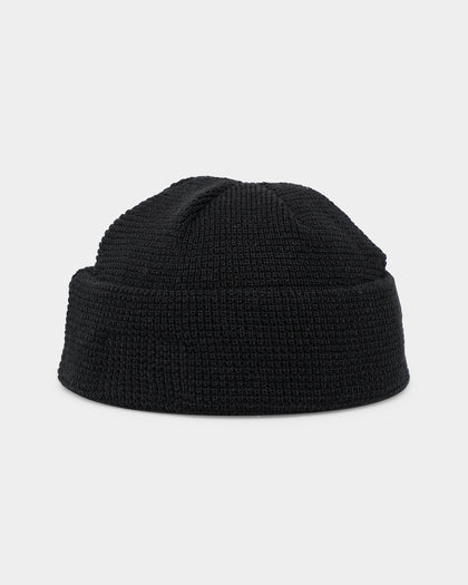 New Era Waffle Knit Thin Fisherman Beanie Black