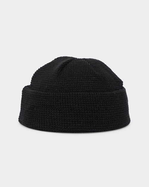 New Era Waffle Knit Thin Fisherman Beanie Black