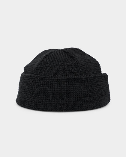 New Era Waffle Knit Thin Fisherman Beanie Black