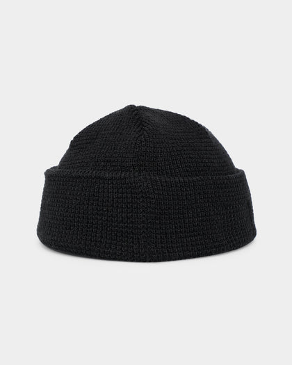New Era Waffle Knit Thin Fisherman Beanie Black