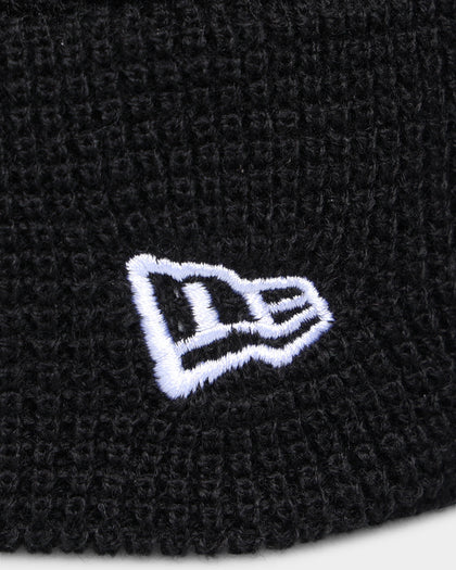 New Era Waffle Knit Thin Fisherman Beanie Black