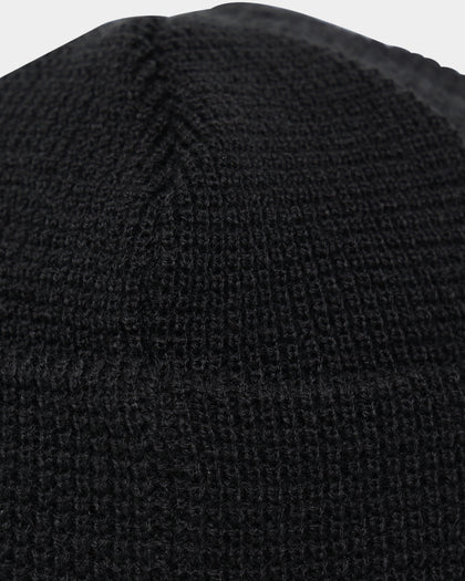 New Era Waffle Knit Thin Fisherman Beanie Black