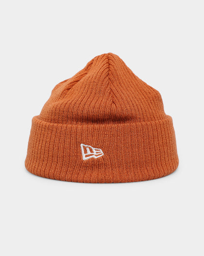 New Era Ribbed Knit Thin Fisherman Beanie Burnt Orange