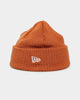 New Era Ribbed Knit Thin Fisherman Beanie Burnt Orange