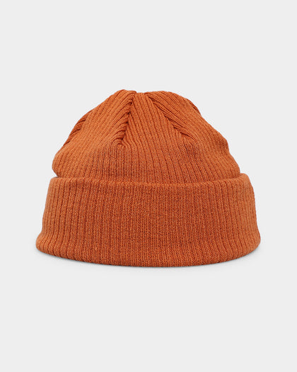New Era Ribbed Knit Thin Fisherman Beanie Burnt Orange