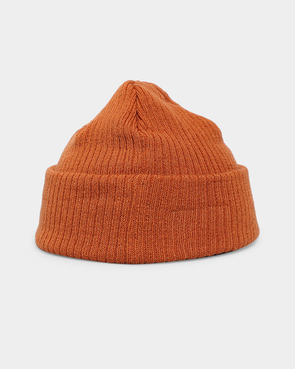 New Era Ribbed Knit Thin Fisherman Beanie Burnt Orange