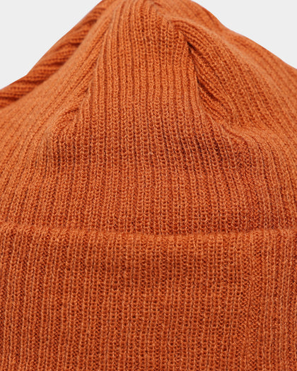 New Era Ribbed Knit Thin Fisherman Beanie Burnt Orange