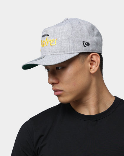 New Era San Diego Padres Script Old Golfer Snapback Heather Grey