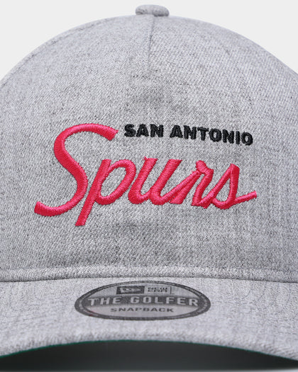 New Era San Antonio Spurs Script Old Golfer Snapback Heather Grey