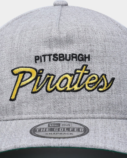 New Era Pittsburgh Pirates Script Old Golfer Snapback Heather Grey