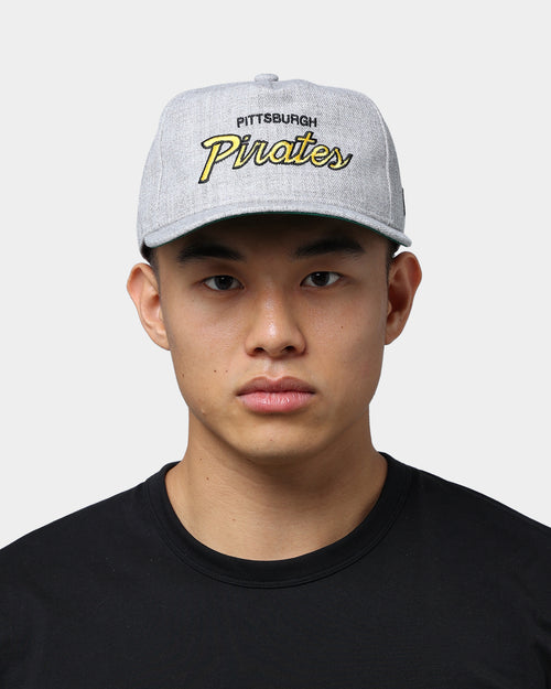 New Era Pittsburgh Pirates Script Old Golfer Snapback Heather Grey