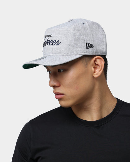 New Era New York Yankees Script Old Golfer Snapback Heather Grey
