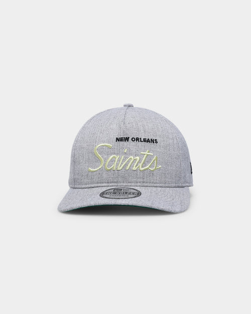 New Era New Orleans Saints Script Old Golfer Snapback Heather Grey