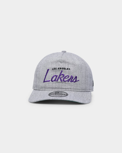 New Era  Los Angeles Lakers Script Old Golfer Snapback Heather Grey