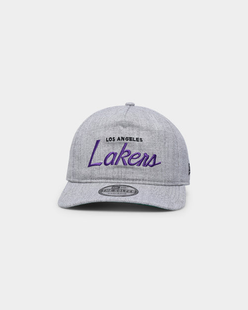 New Era  Los Angeles Lakers Script Old Golfer Snapback Heather Grey
