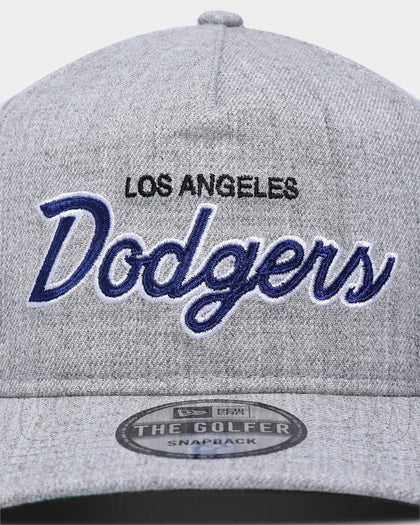 New Era Los Angeles Dodgers Script Old Golfer Snapback Heather Grey