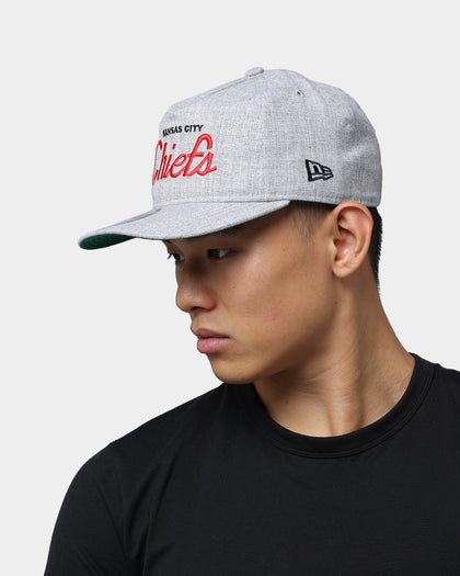 New Era Kansas City Chiefs Script Old Golfer Snapback Heather Grey