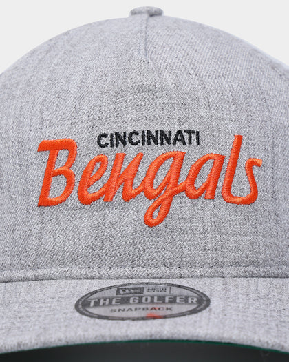 New Era Cincinnati Bengals Script Old Golfer Snapback Heather Grey