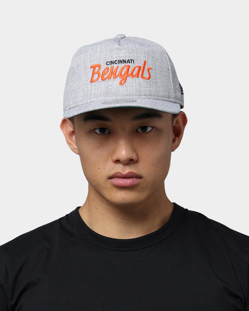 New Era Cincinnati Bengals Script Old Golfer Snapback Heather Grey
