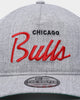 New Era Chicago Bulls Script Old Golfer Snapback Heather Grey