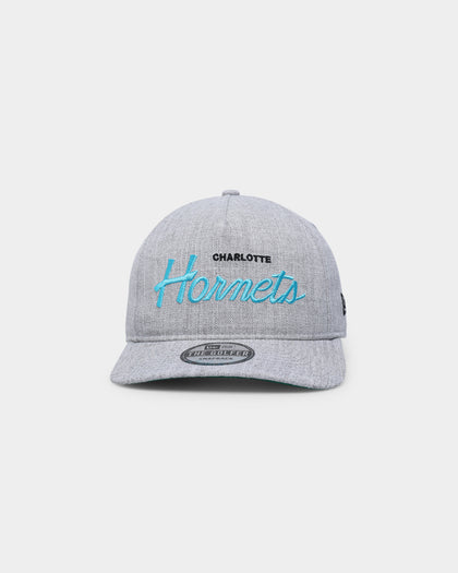New Era Charlotte Hornets Script Old Golfer Snapback Heather Grey