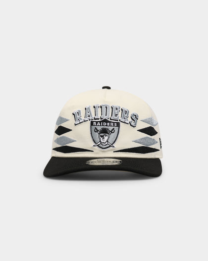 New Era Raiders "Off-White Diamond" Old Golfer Snapback White/Black